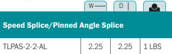 Speed Splice / Pinned Angle Splice Dimensions